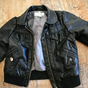 Black Faux Leather Coat